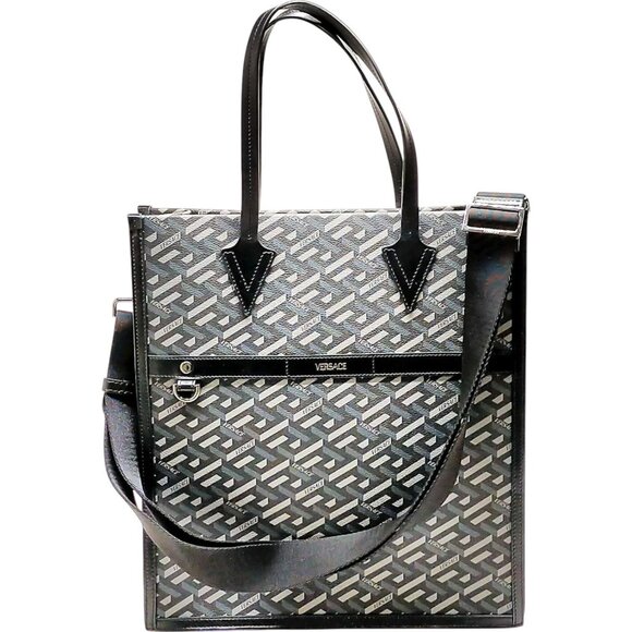 459384BH (X6) Versace Crossbody Bag Black PVC - Picture 1 of 9